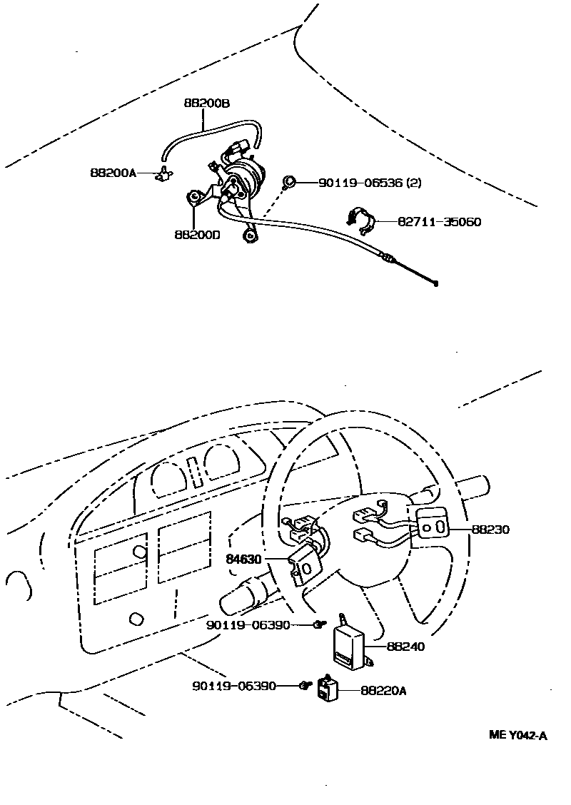 Toyota HILUX 巡航控制(自动行驶) EPC diagram — MEY042A