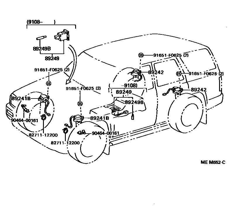 Toyota HILUX 电子调节悬架 EPC diagram — MEM652C