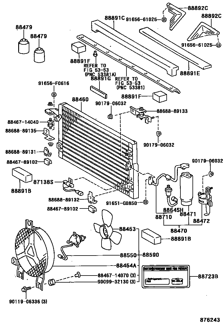 Toyota HILUX Heating & Air Conditioning - Cooler Piping EPC diagram — 876243