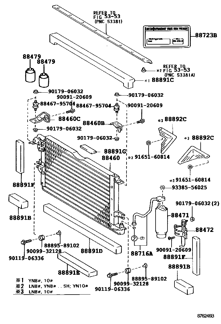 Toyota HILUX Heating & Air Conditioning - Cooler Piping EPC diagram — 876246B