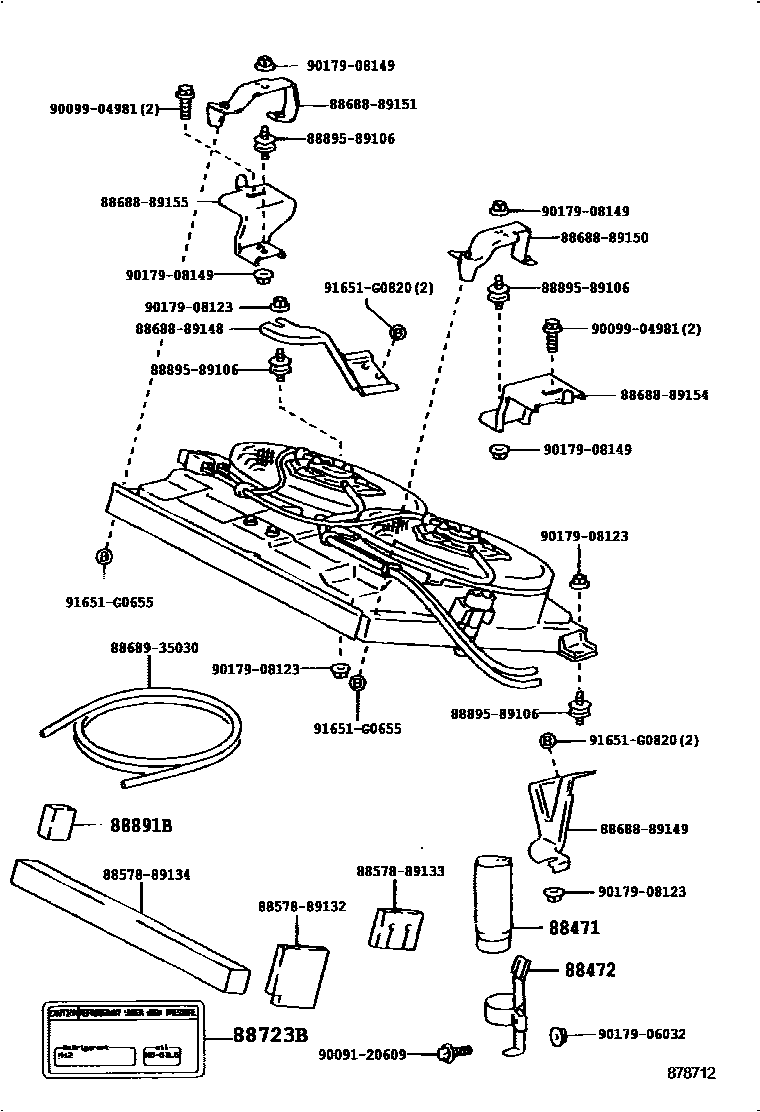 Toyota HILUX Heating & Air Conditioning - Cooler Piping EPC diagram — 878712