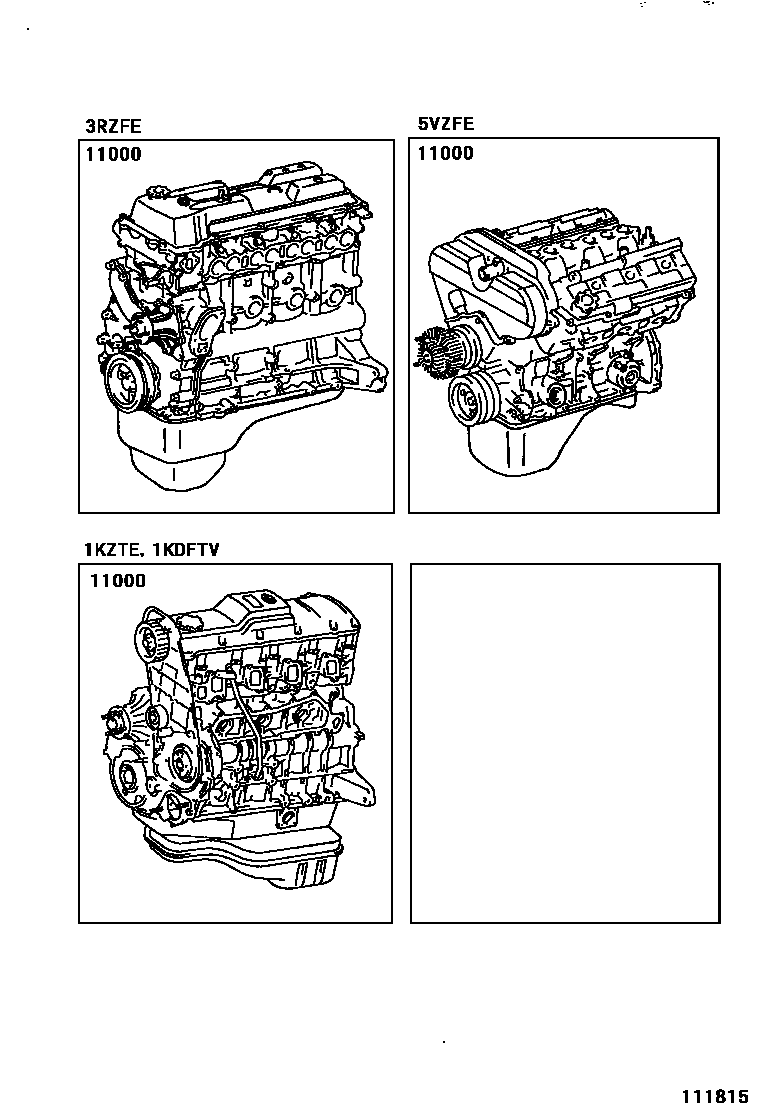 Toyota HILUX Partial Engine Assembly EPC diagram — 111815