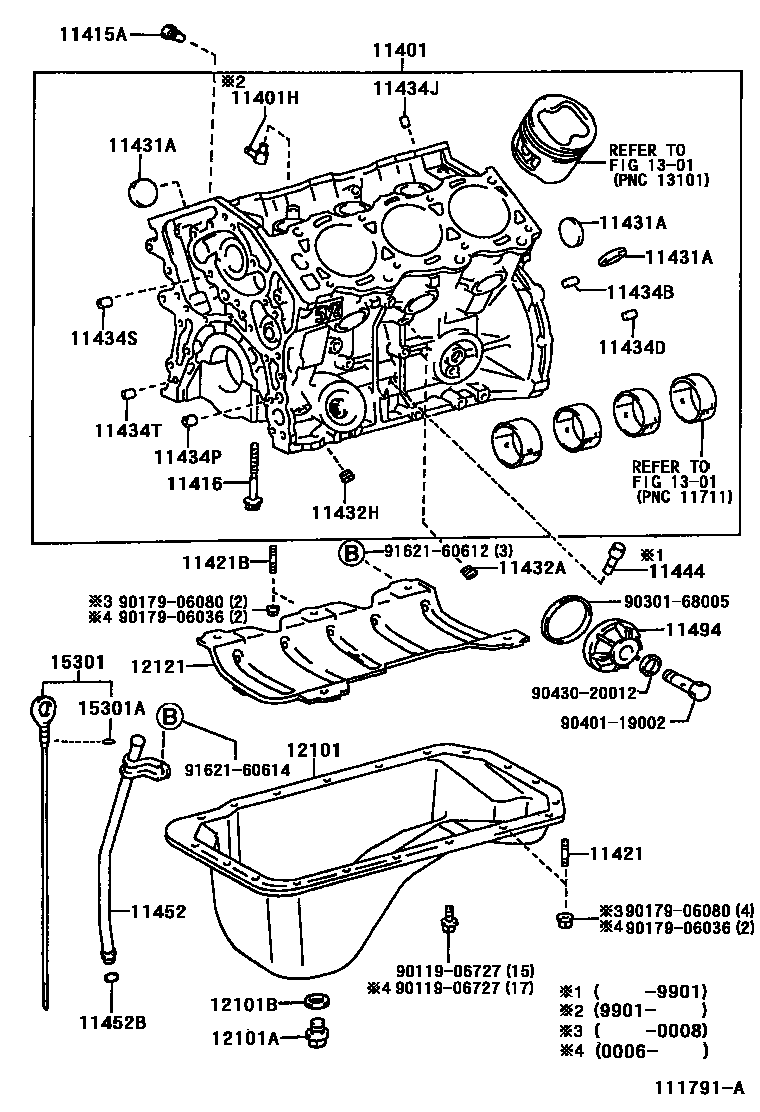 Toyota HILUX Cylinder Block EPC diagram — 111791A