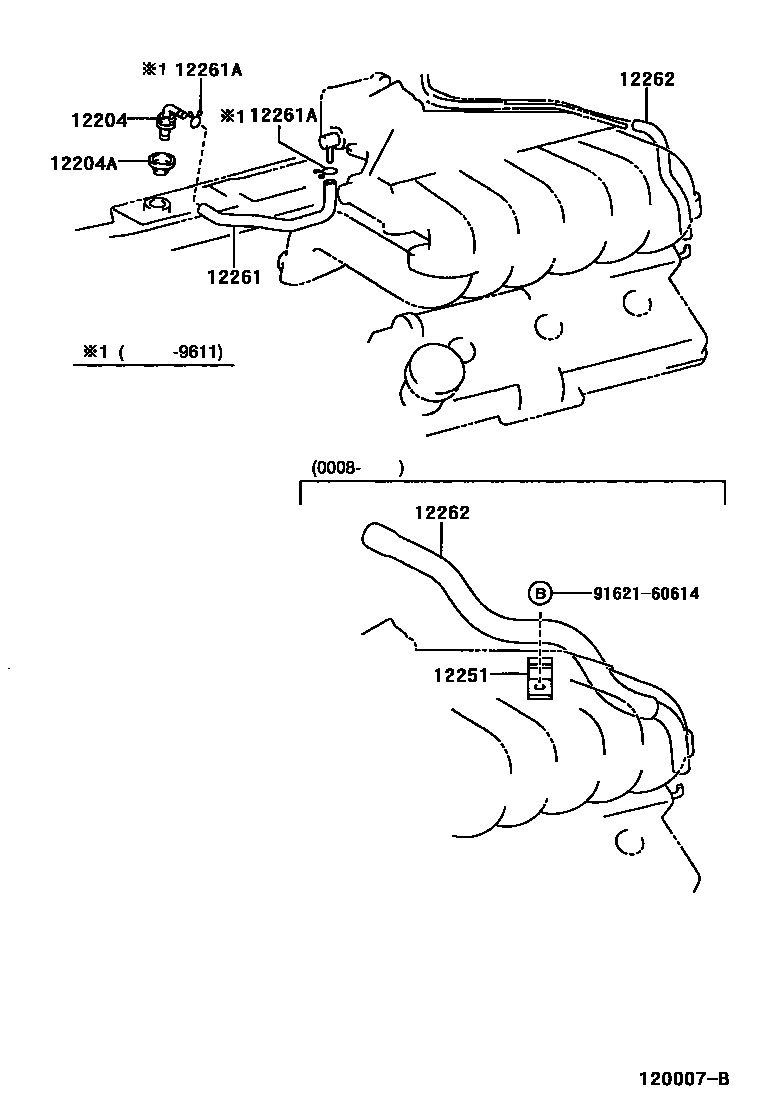 Toyota HILUX Ventilation Hose EPC diagram — 120007B
