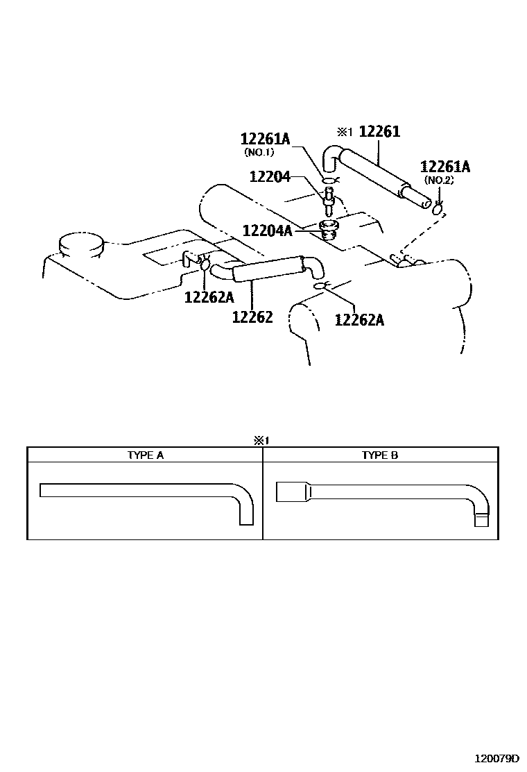 Toyota HILUX Ventilation Hose EPC diagram — 120079D