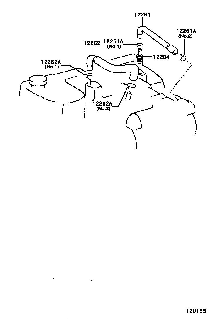 Toyota HILUX Ventilation Hose EPC diagram — 120155