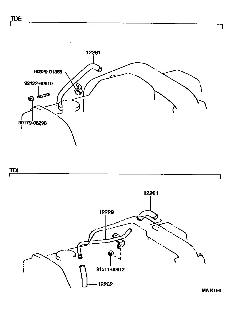 Toyota HILUX Ventilation Hose EPC diagram — MAK160