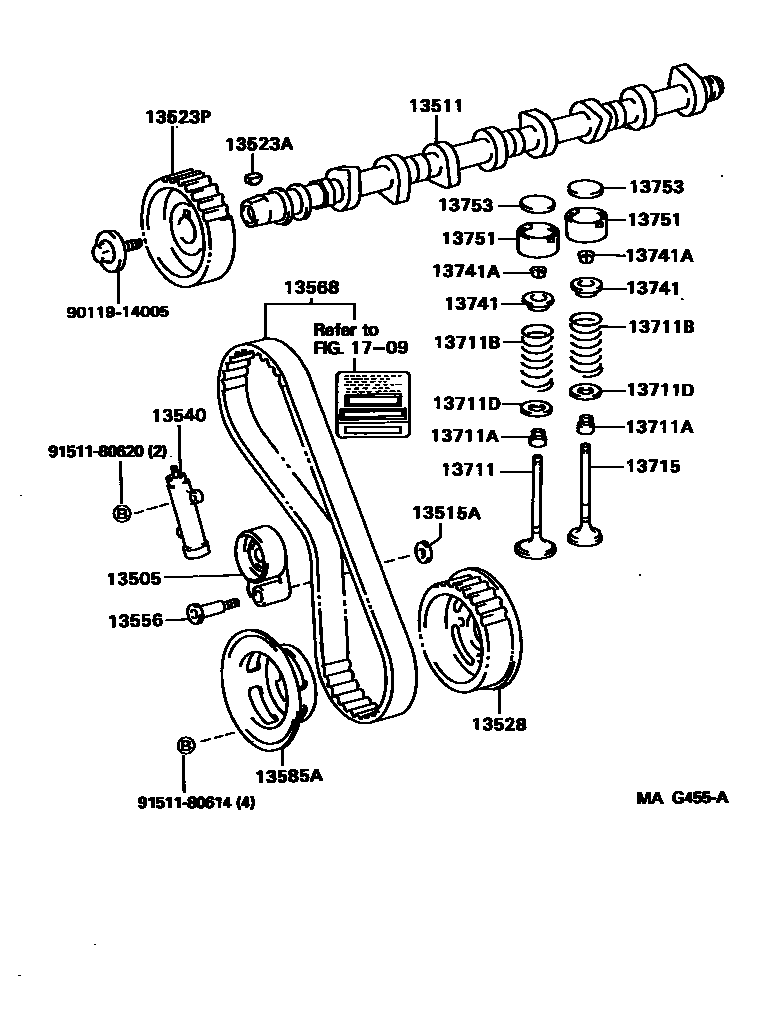 Toyota HILUX Camshaft & Valve EPC diagram — MAG455A