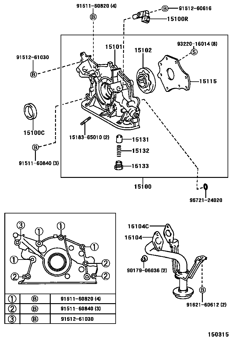 Toyota HILUX Engine Oil Pump EPC diagram — 150315