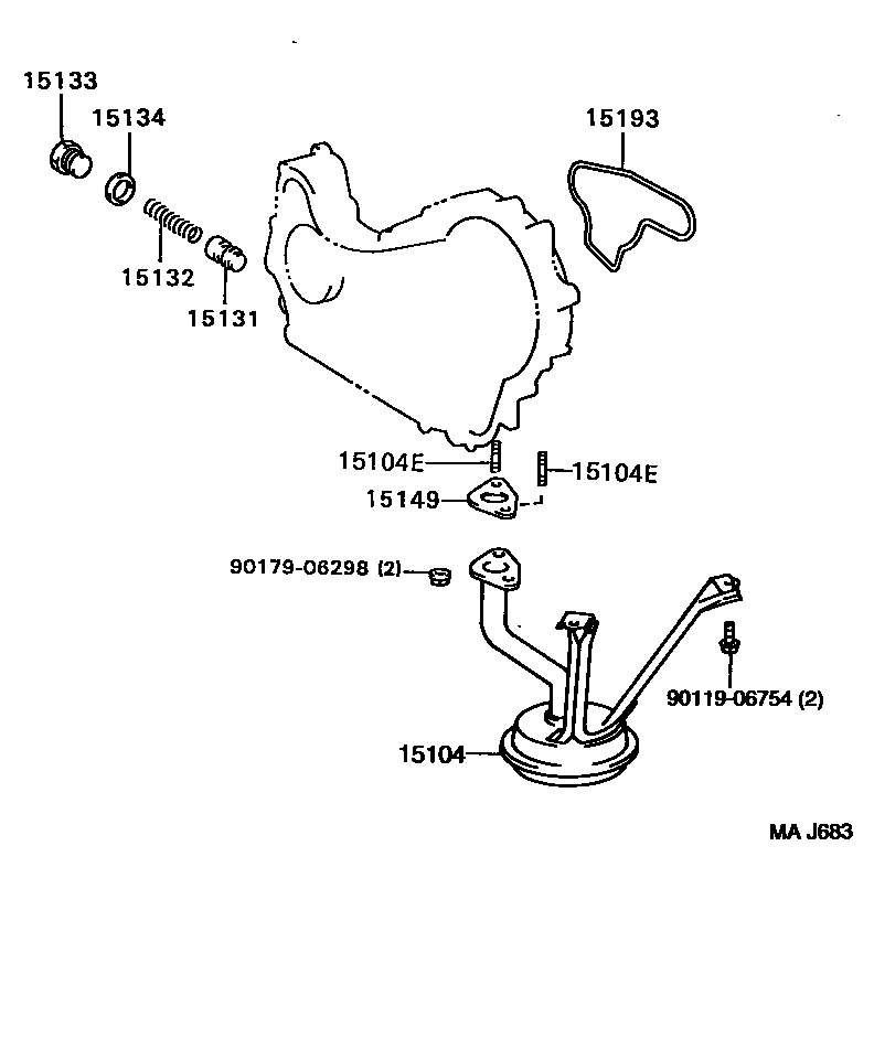 Toyota HILUX Engine Oil Pump EPC diagram — MAJ683
