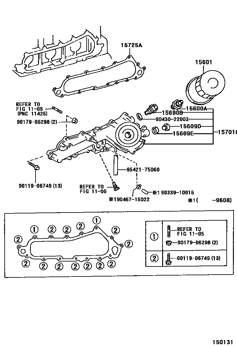 Toyota HILUX Oil Filter EPC diagram — 150131
