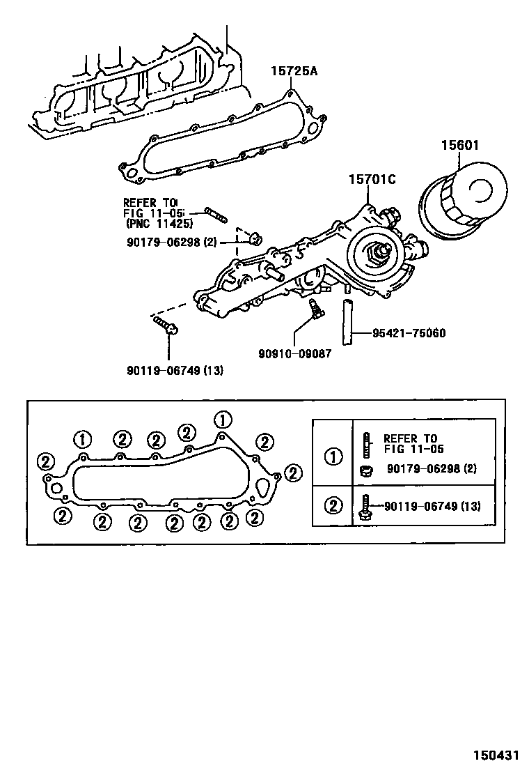 Toyota HILUX Oil Filter EPC diagram — 150431