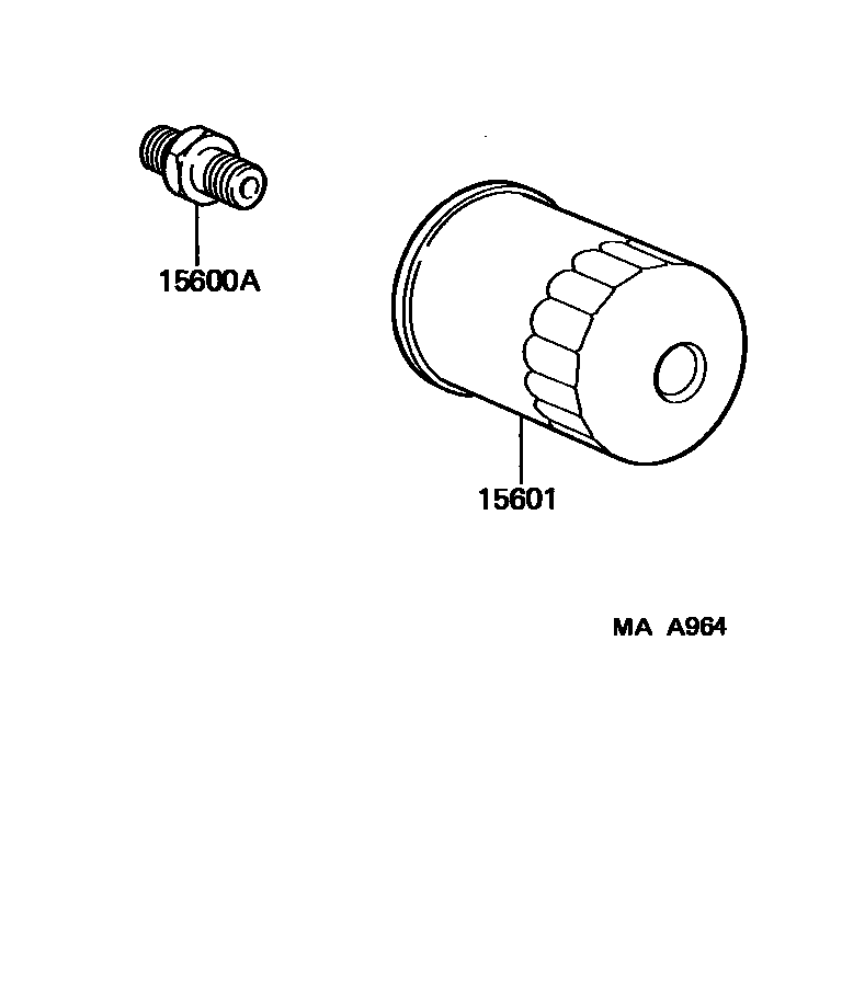 Toyota HILUX Oil Filter EPC diagram — MAA964