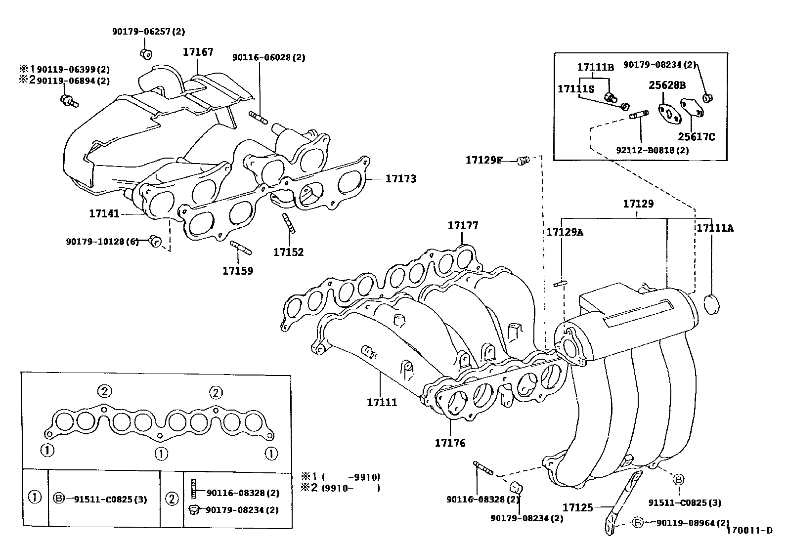 Toyota HILUX Manifold EPC diagram — 170011G