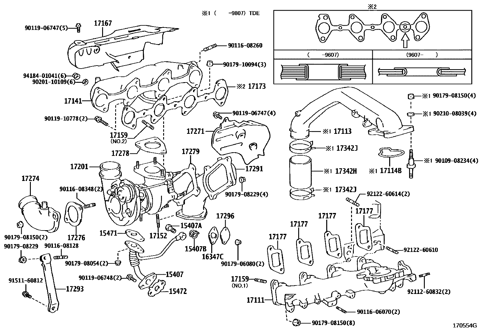 Toyota HILUX Manifold EPC diagram — 170554G
