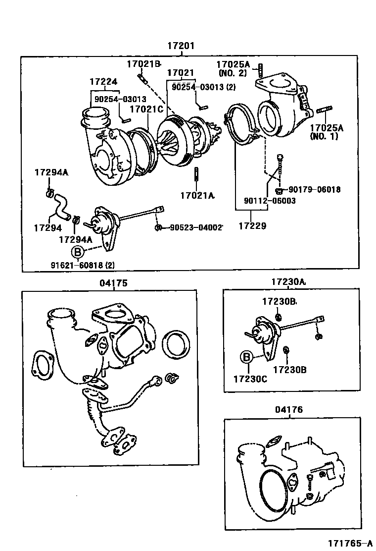 Toyota HILUX Manifold EPC diagram — 171765A