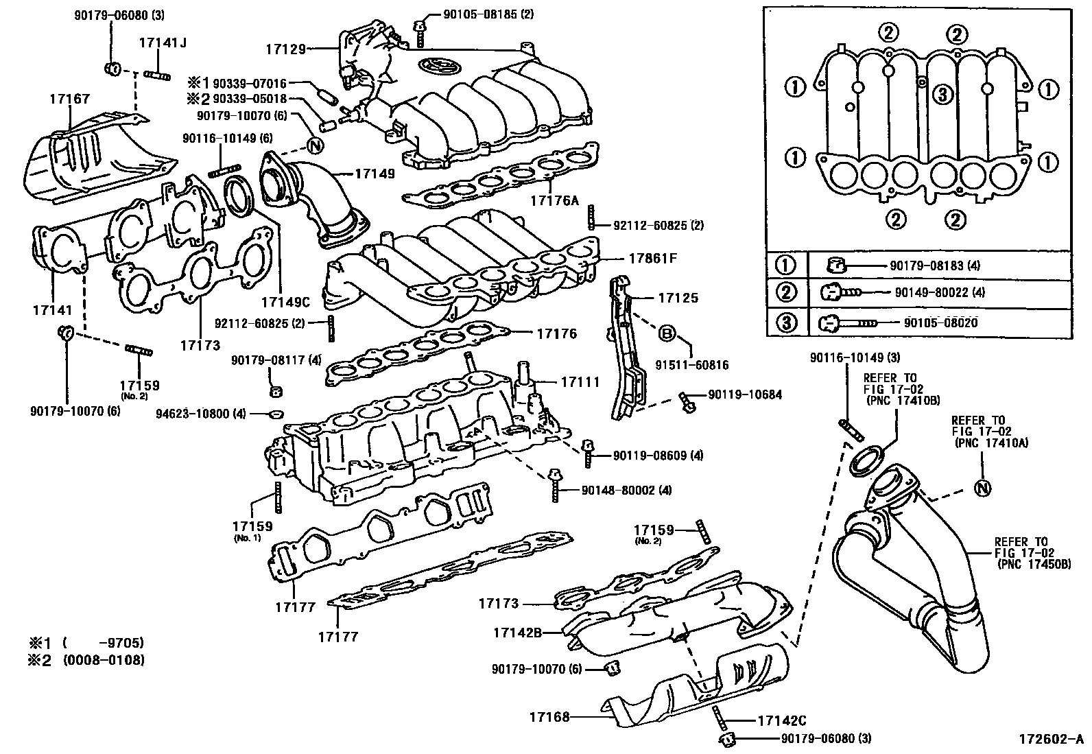 Toyota HILUX Manifold EPC diagram — 172602A