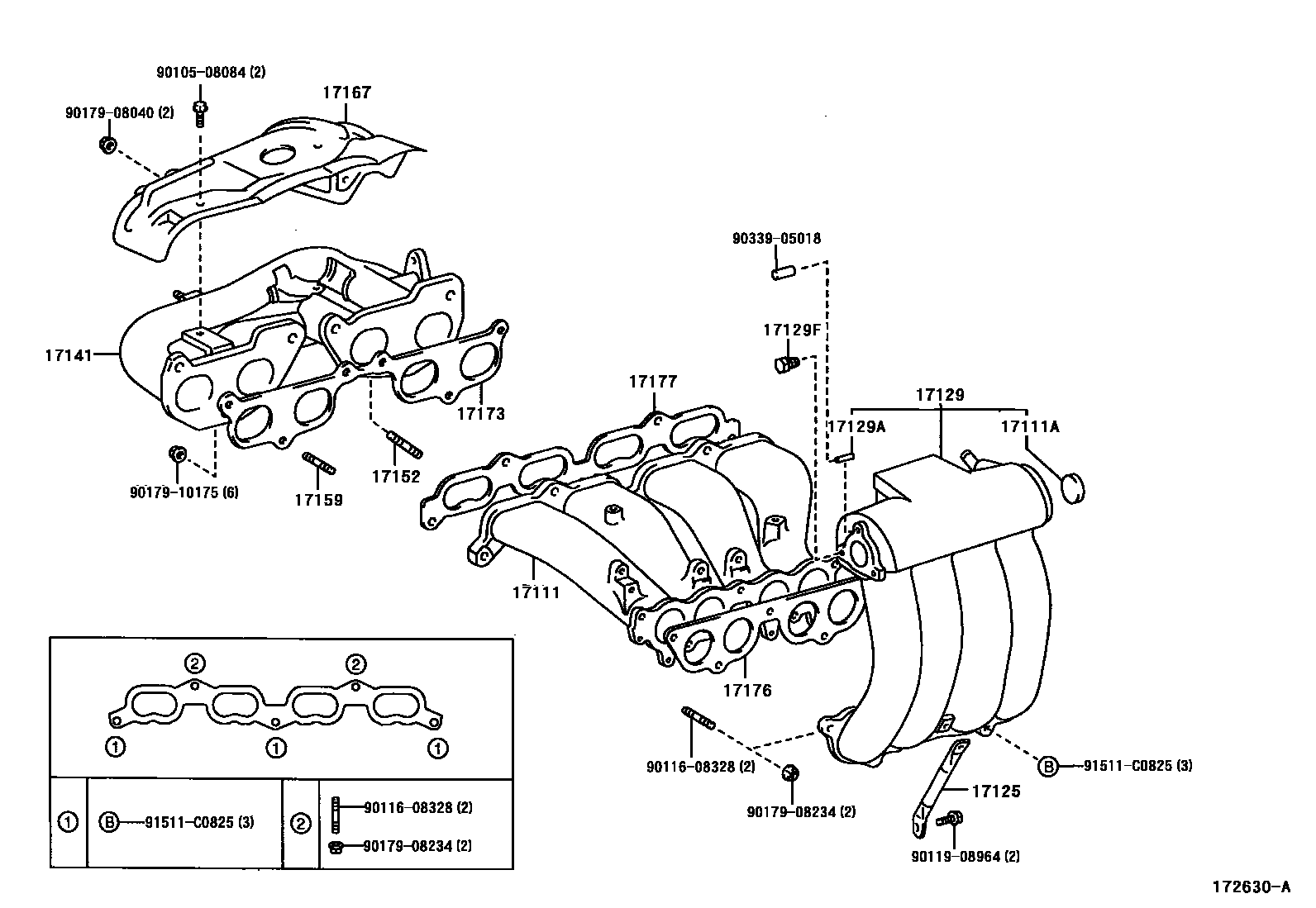Toyota HILUX Manifold EPC diagram — 172630A