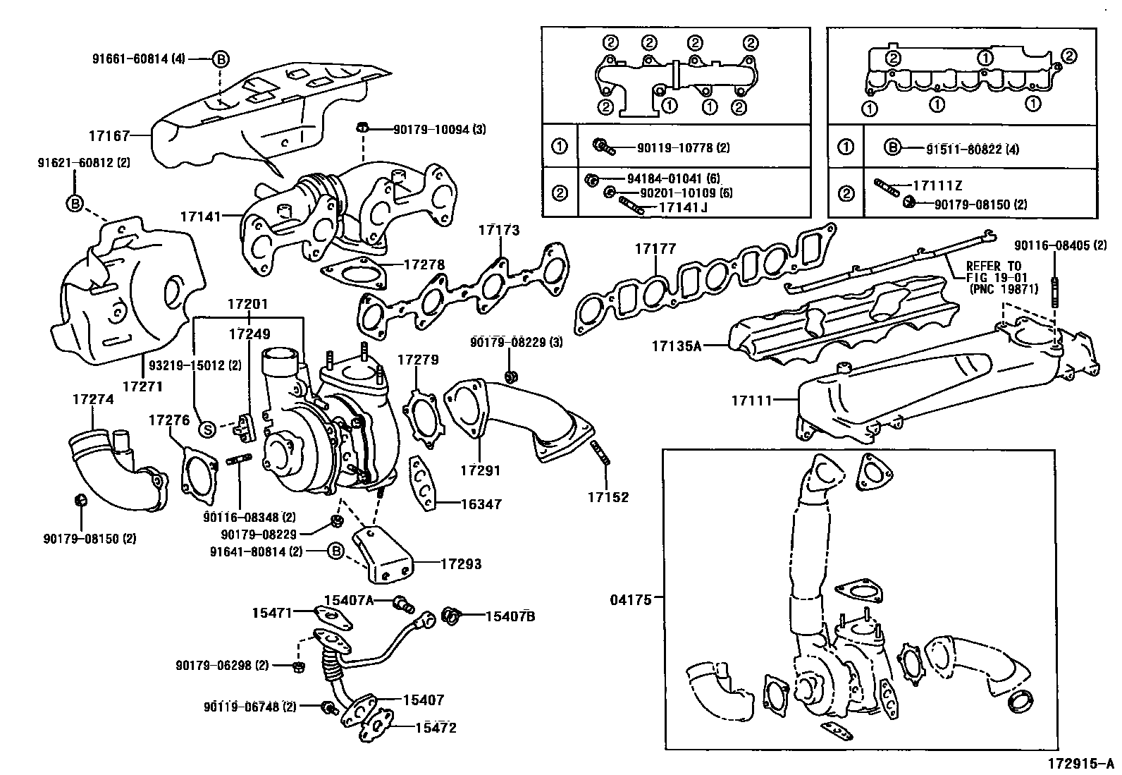 Toyota HILUX Manifold EPC diagram — 172915A