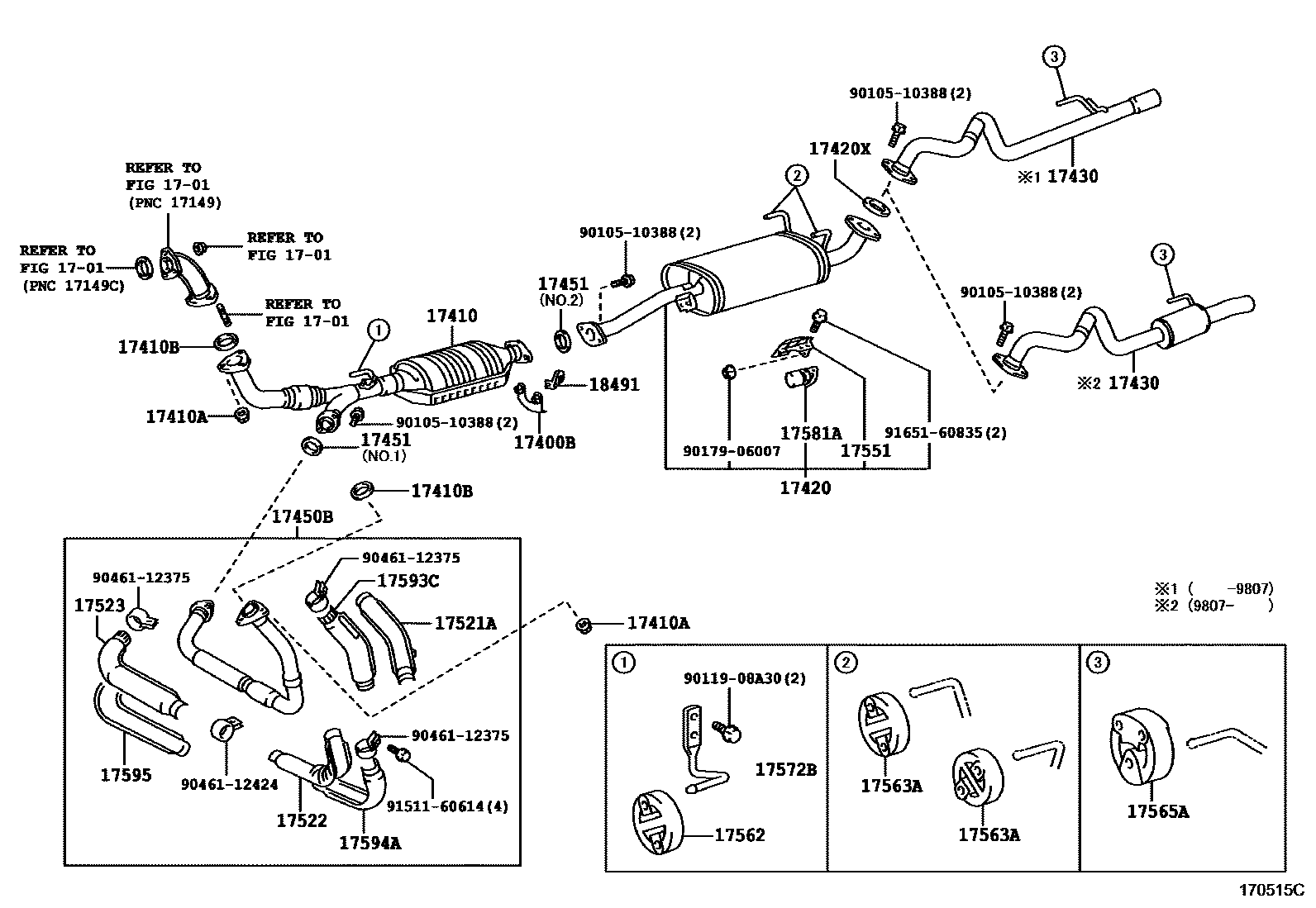 Toyota HILUX Exhaust Pipe EPC diagram — 170515C