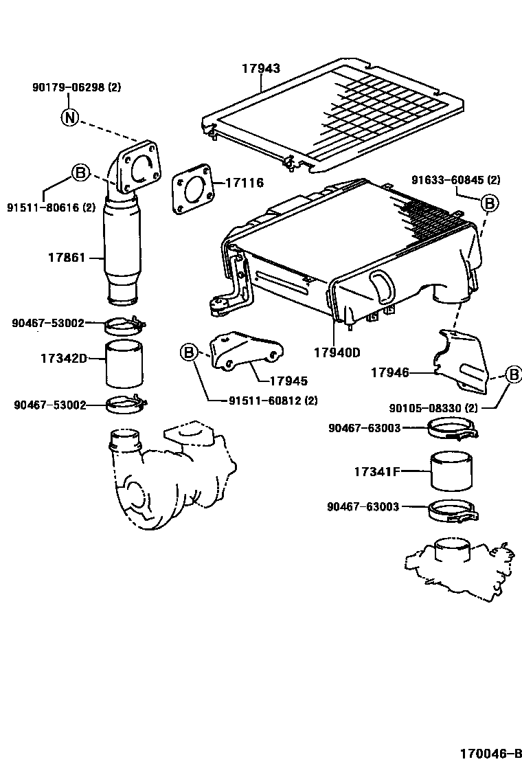 Toyota HILUX Air Cleaner EPC diagram — 170046B