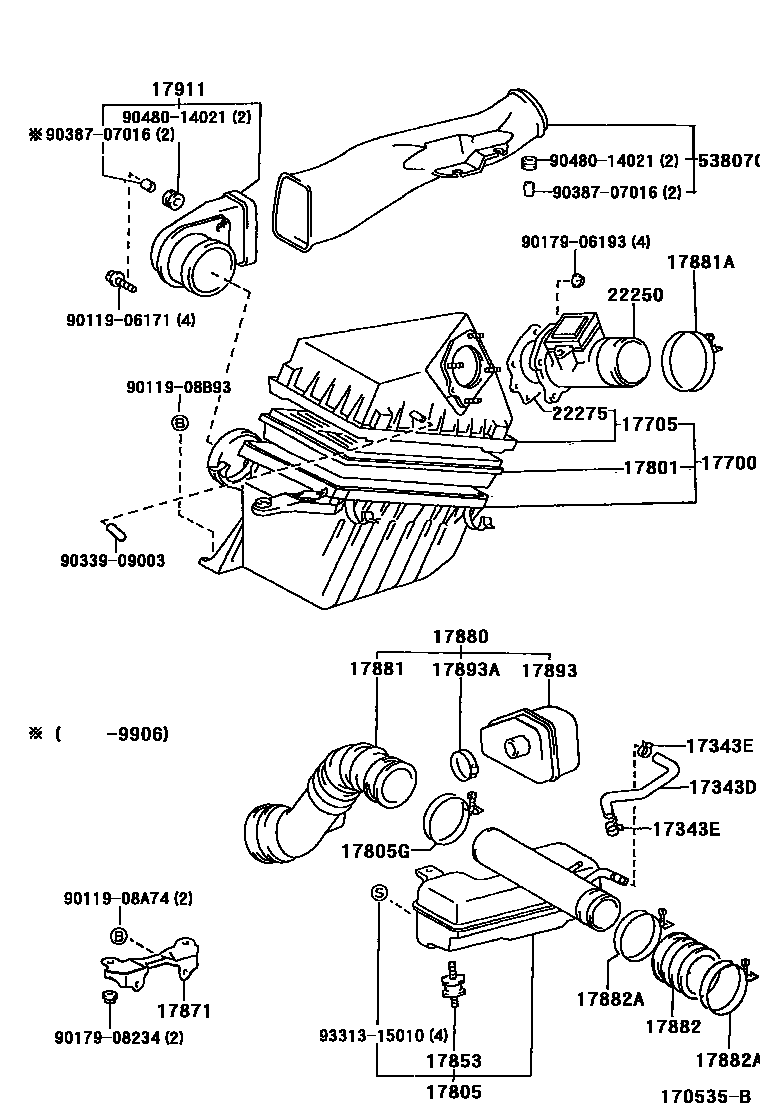 Toyota HILUX Air Cleaner EPC diagram — 170535B