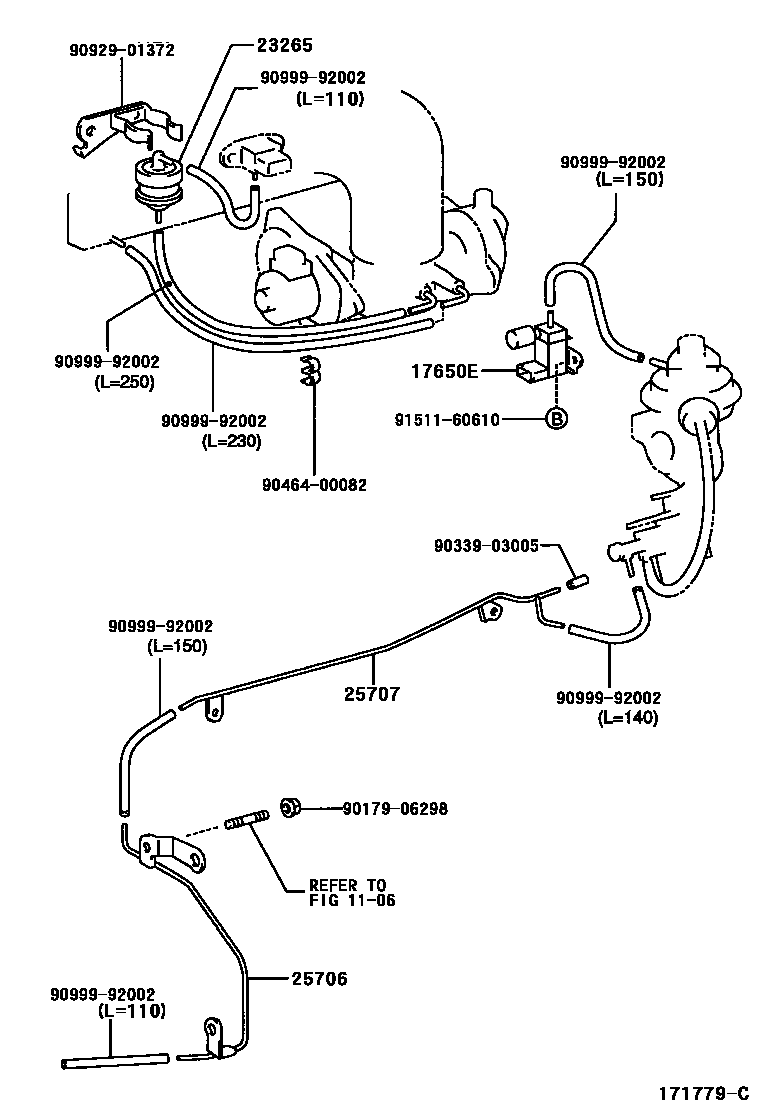 Toyota HILUX vacuum tube EPC diagram — 171779C