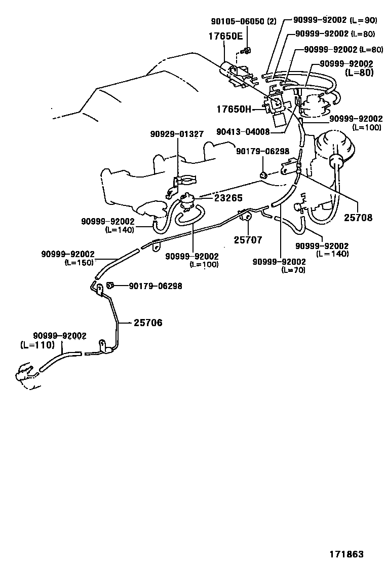 Toyota HILUX vacuum tube EPC diagram — 171863