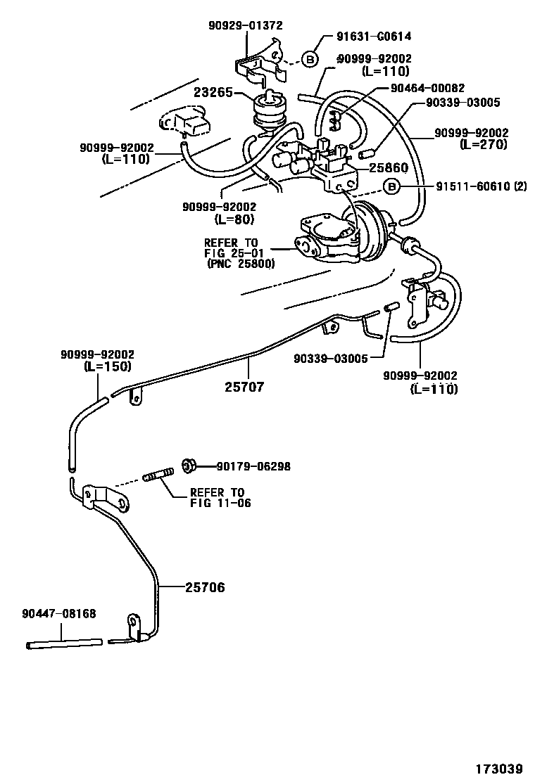 Toyota HILUX vacuum tube EPC diagram — 173039