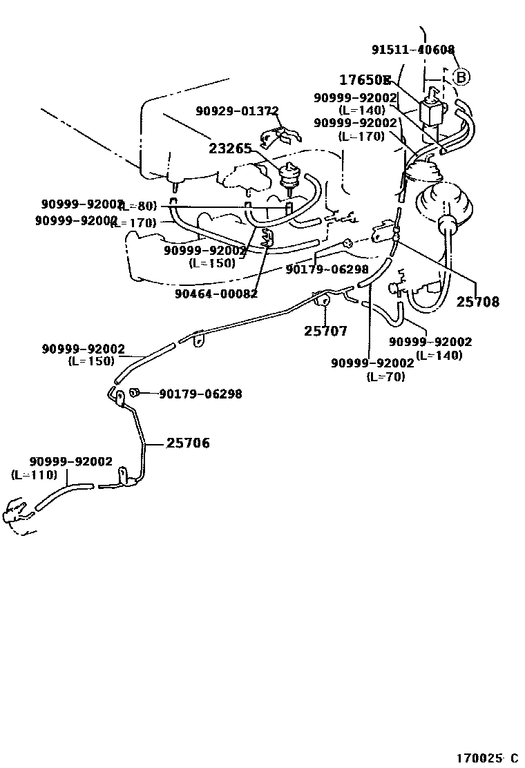 Toyota HILUX vacuum tube EPC diagram — 175898