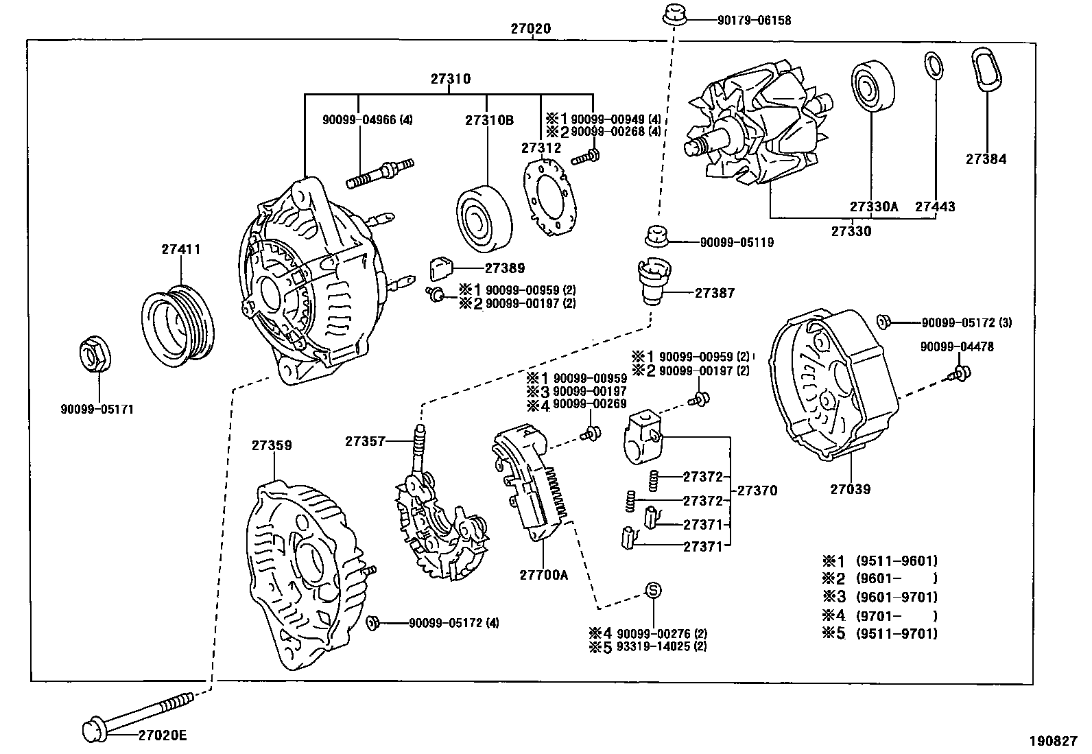 Toyota HILUX Alternator EPC diagram — 190827