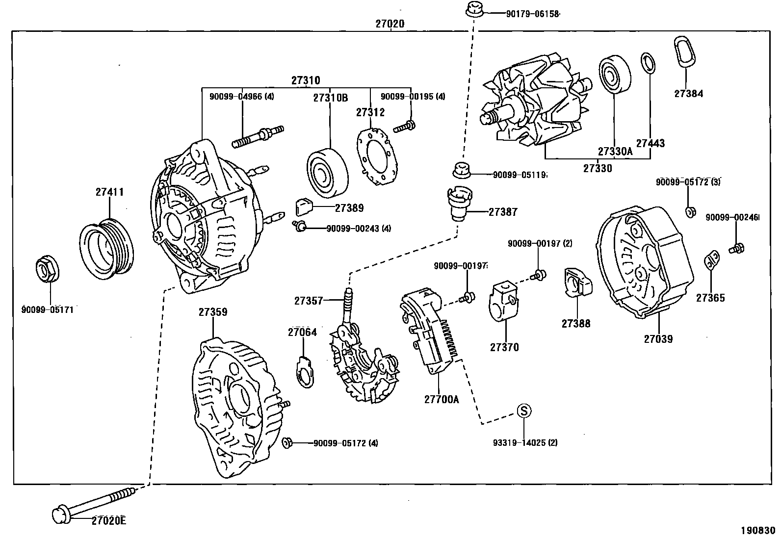 Toyota HILUX Alternator EPC diagram — 190830