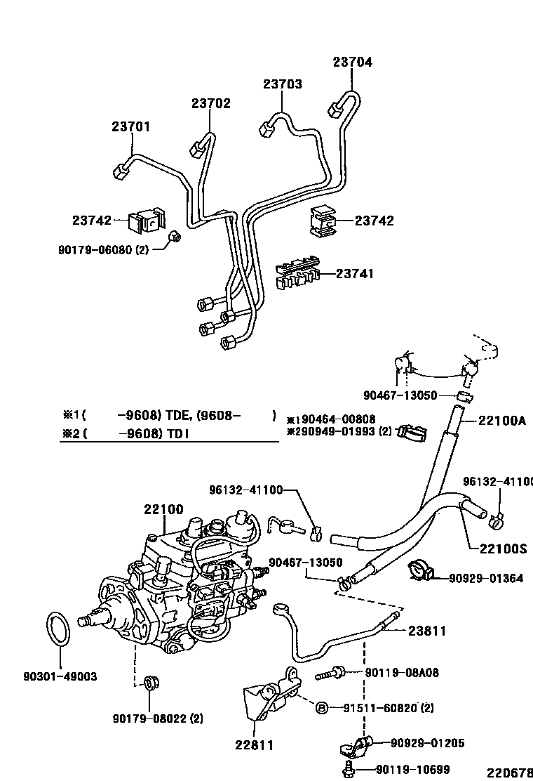 Toyota HILUX 喷油泵总成 EPC diagram — 220678