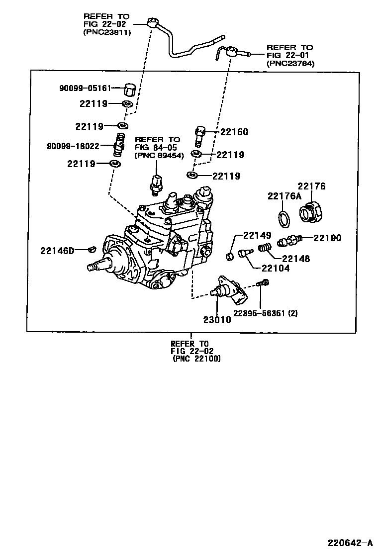 Toyota HILUX 喷油泵体 EPC diagram — 220642A