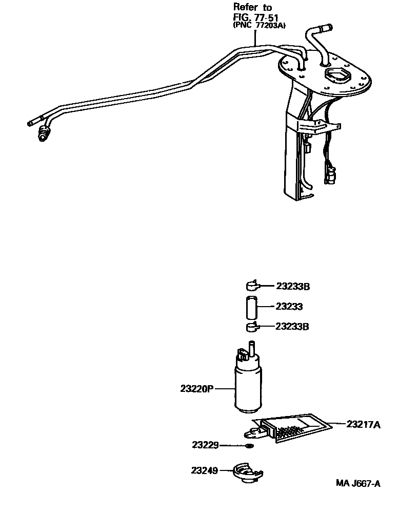 Toyota HILUX 燃油喷射系统 EPC diagram — MAJ667A