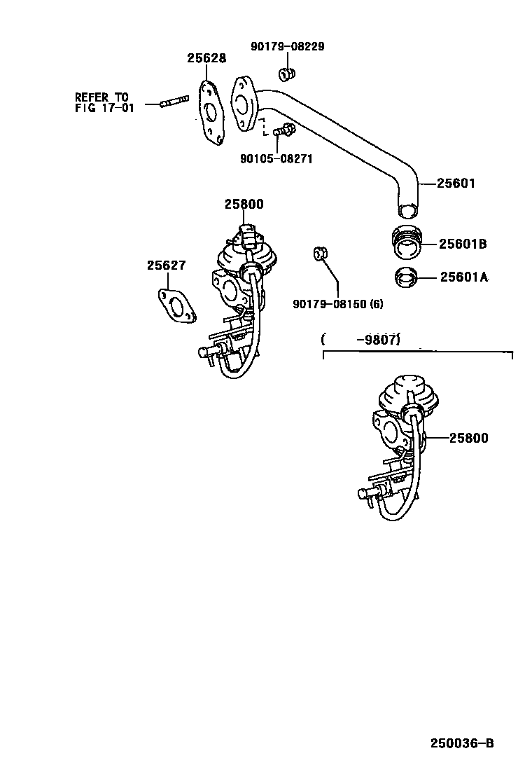 Toyota HILUX 废气再循环系统 EPC diagram — 250036B