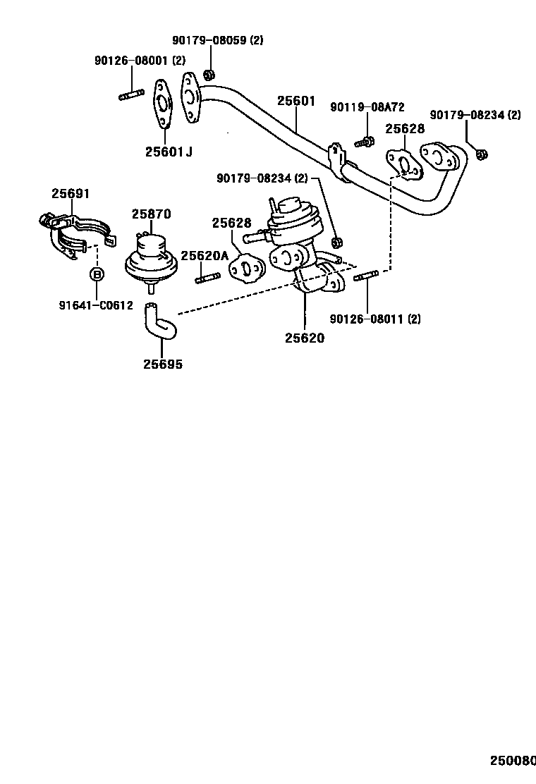 Toyota HILUX 废气再循环系统 EPC diagram — 250080