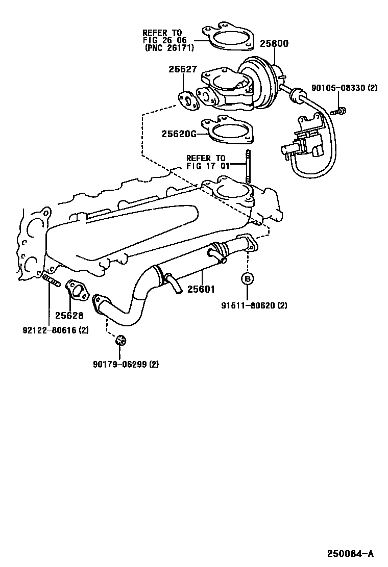 Toyota HILUX 废气再循环系统 EPC diagram — 250084A