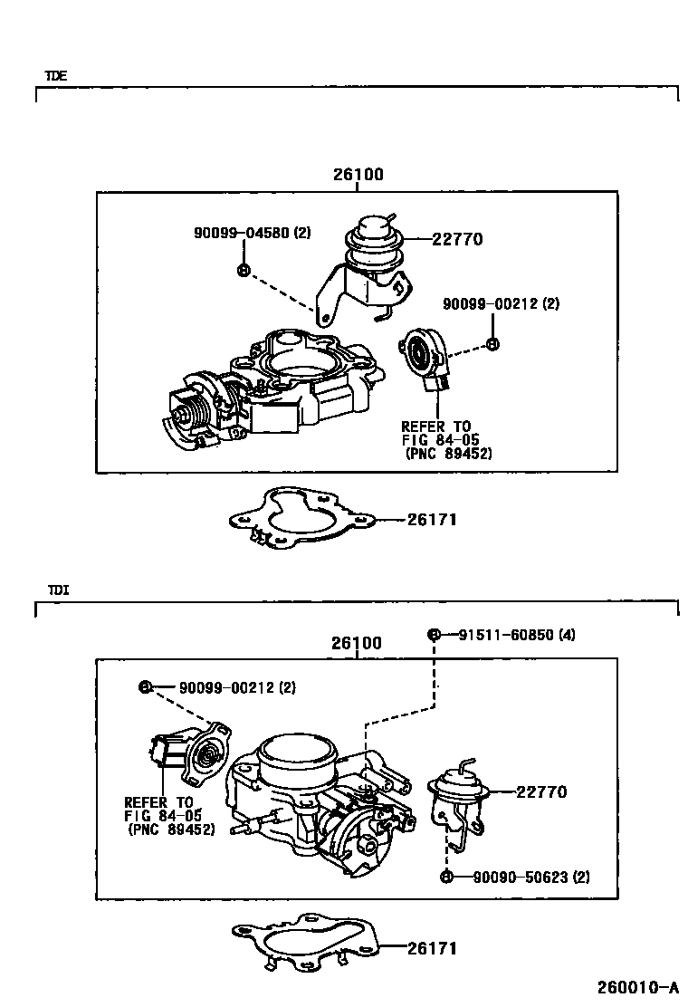 Toyota HILUX 文氏管 EPC diagram — 260010A
