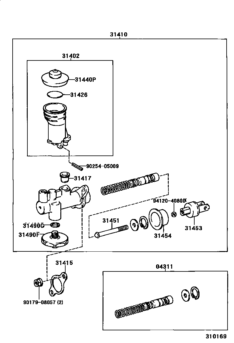 Toyota HILUX 离合器总泵 EPC diagram — 310169