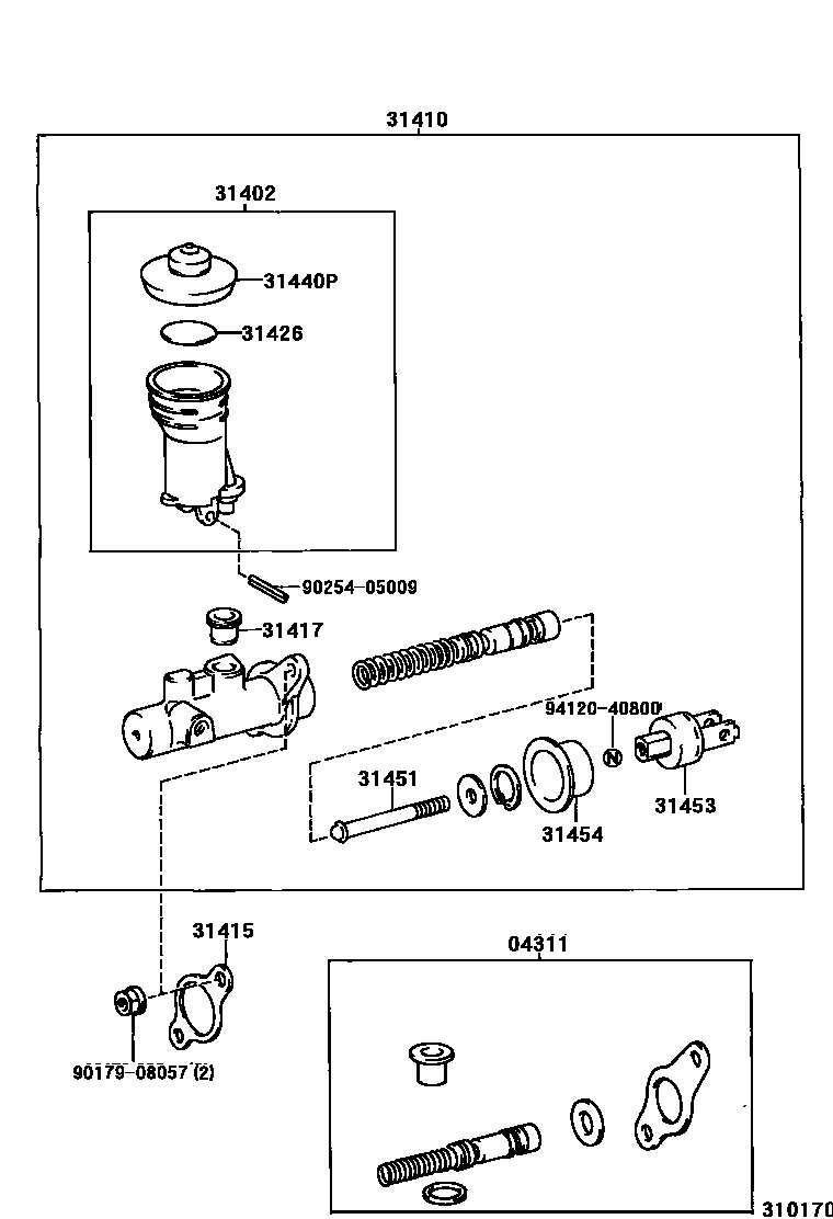 Toyota HILUX 离合器总泵 EPC diagram — 310170