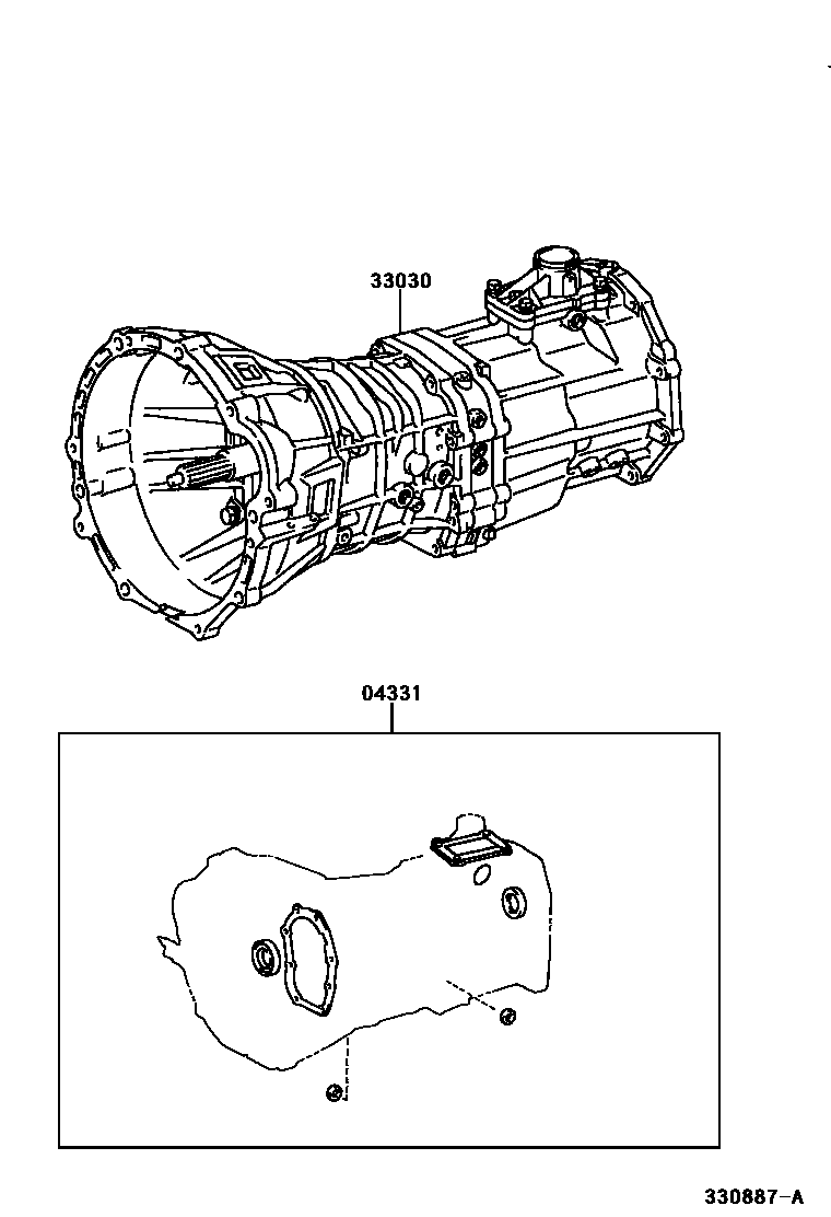 Toyota HILUX 传动桥或变速器总成和衬垫组件(MTM) EPC diagram — 330887A
