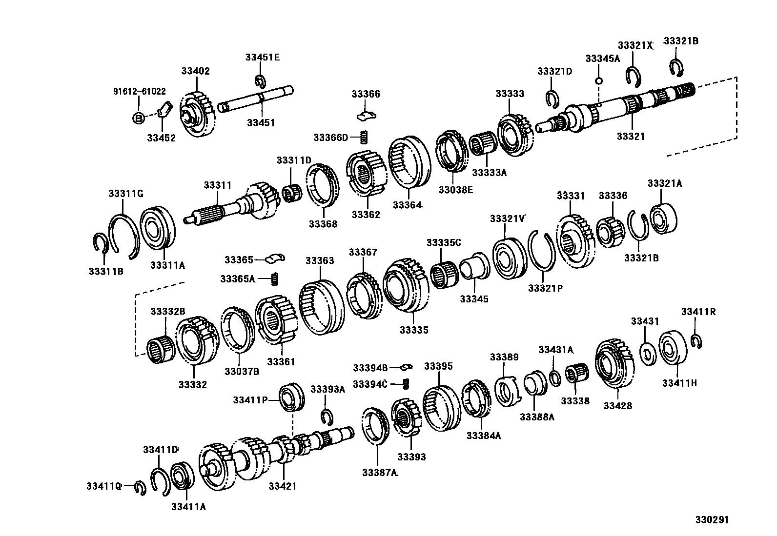 Toyota HILUX 变速器齿轮(MTM) EPC diagram — 330291