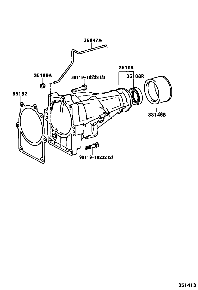 Toyota HILUX Extension shell (ATM) EPC diagram — 351413