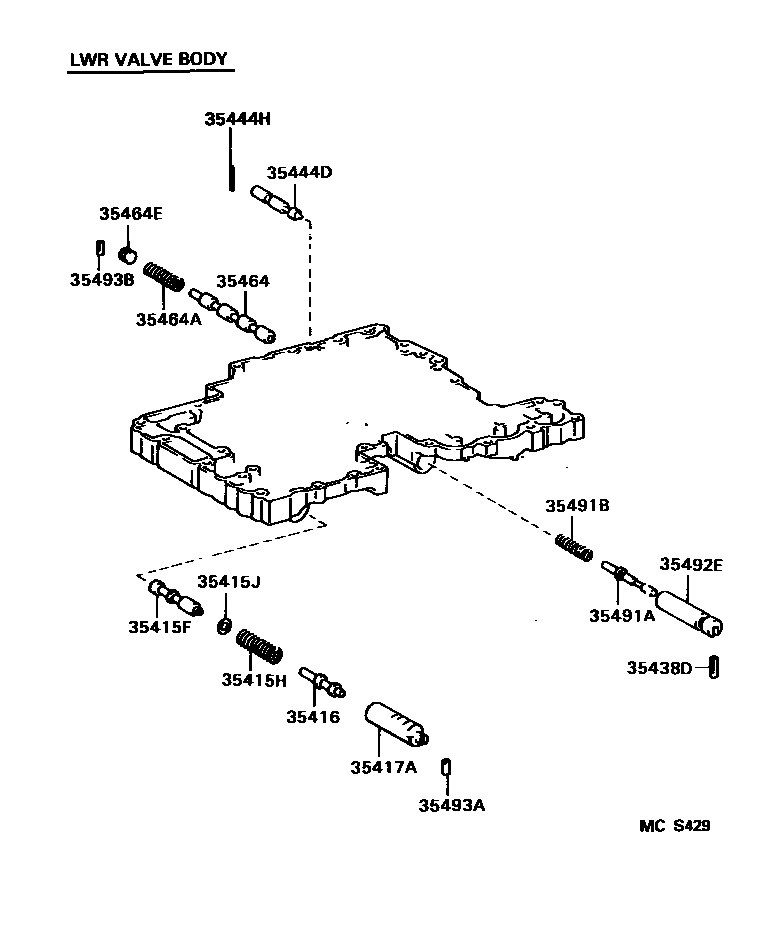 Toyota HILUX 阀体和滤油网(ATM) EPC diagram — MCS429