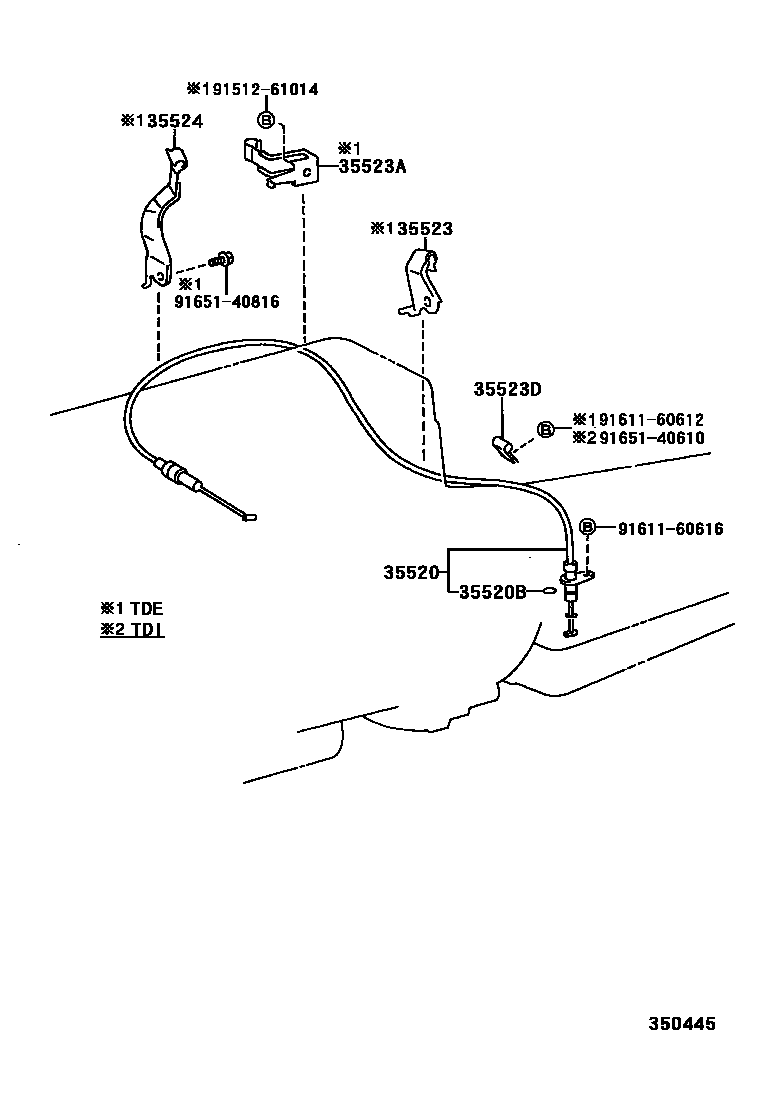 Toyota HILUX 节气阀连杆和阀杆(ATM) EPC diagram — 350445
