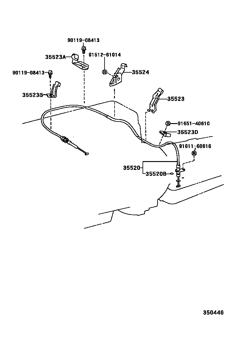 Toyota HILUX 节气阀连杆和阀杆(ATM) EPC diagram — 350446