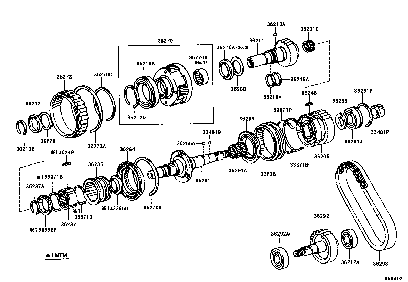 Toyota HILUX Transfer Gear EPC diagram — 360403