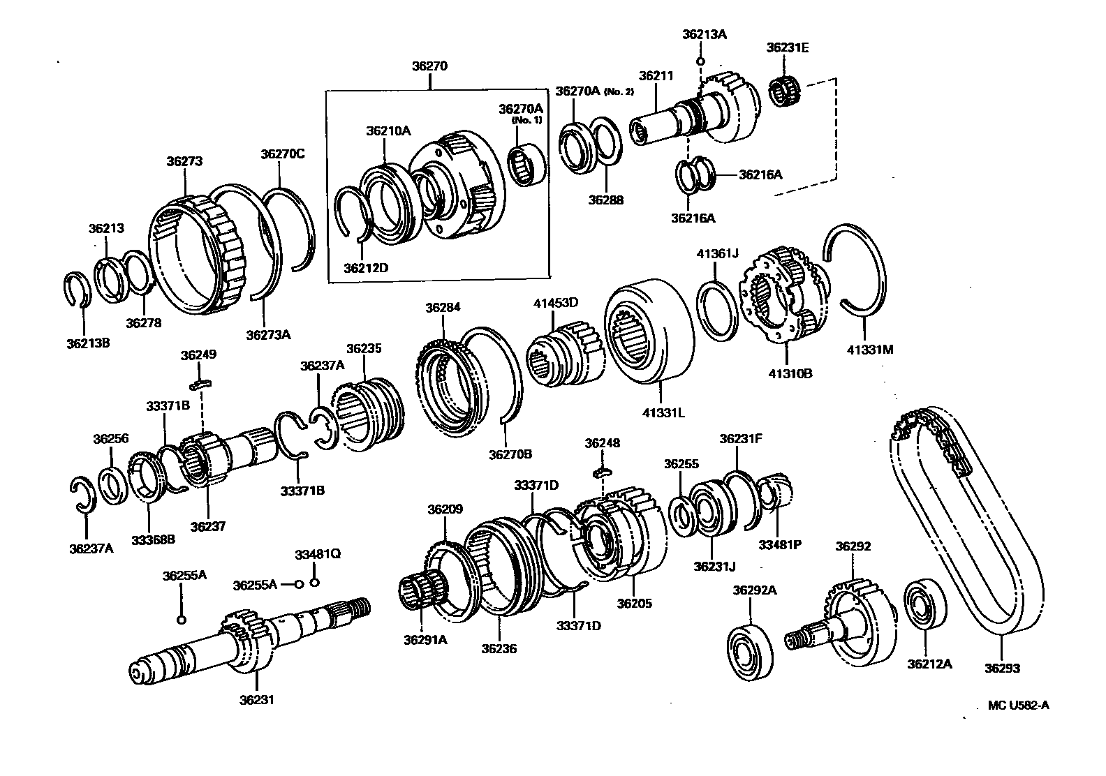 Toyota HILUX Transfer Gear EPC diagram — MCU582A