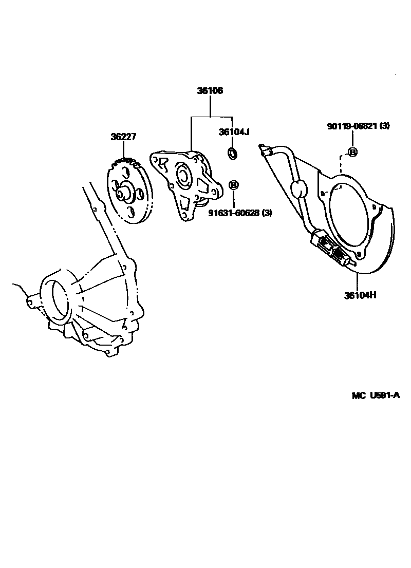 Toyota HILUX 分动器油泵 EPC diagram — MCU591A